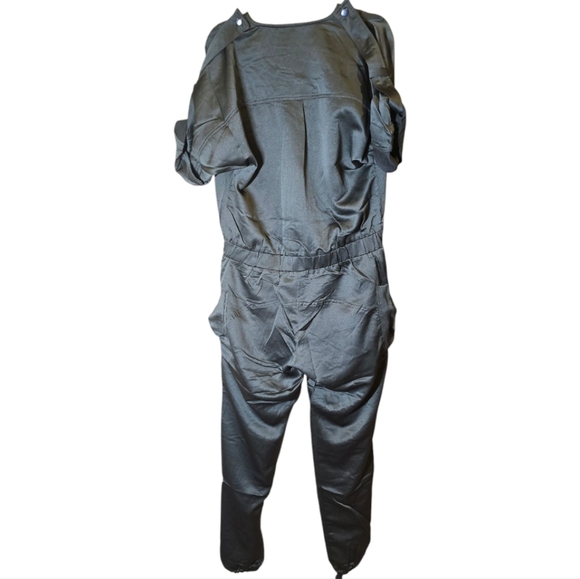 RARE INSPR-D BY TEZZA Olive Green Zipper Front Jumpsuit/Coveralls Size S… - Picture 4 of 8